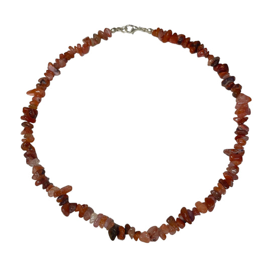 Carnelian Crystal Chip Necklace