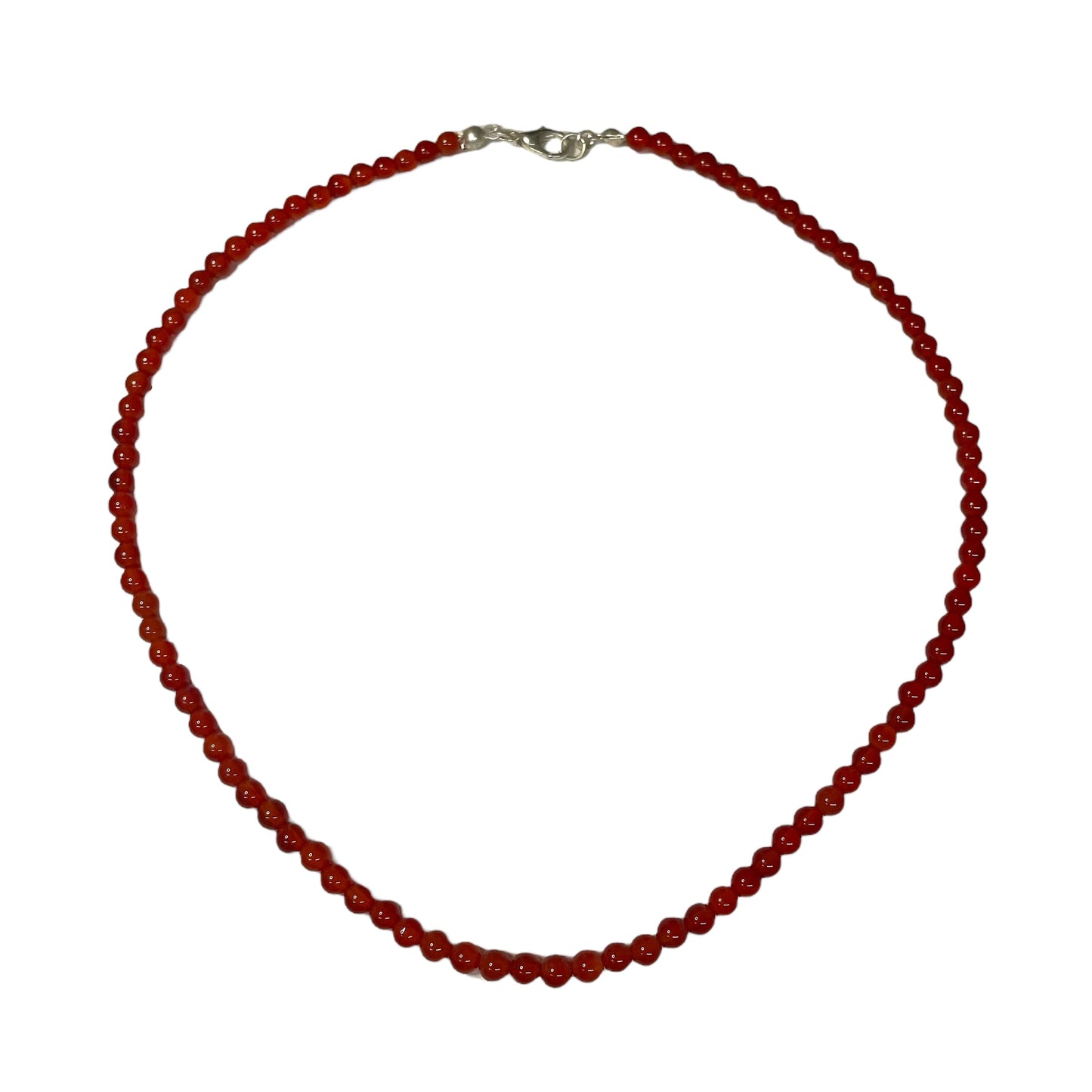 Carnelian 4mm Crystal Bead Necklace