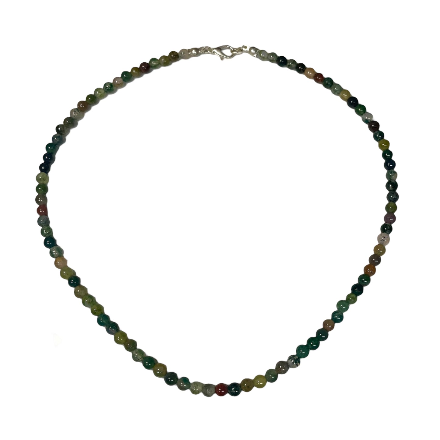 Indian Agate 4mm Crystal Bead Necklace