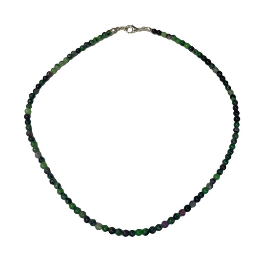 Ruby Zoisite 4mm Crystal Bead Necklace