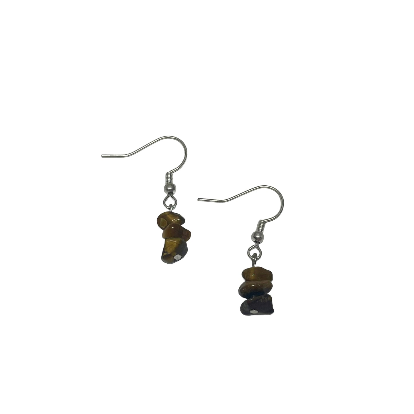 Tiger's Eye Stacked Crystal Chip Earrings