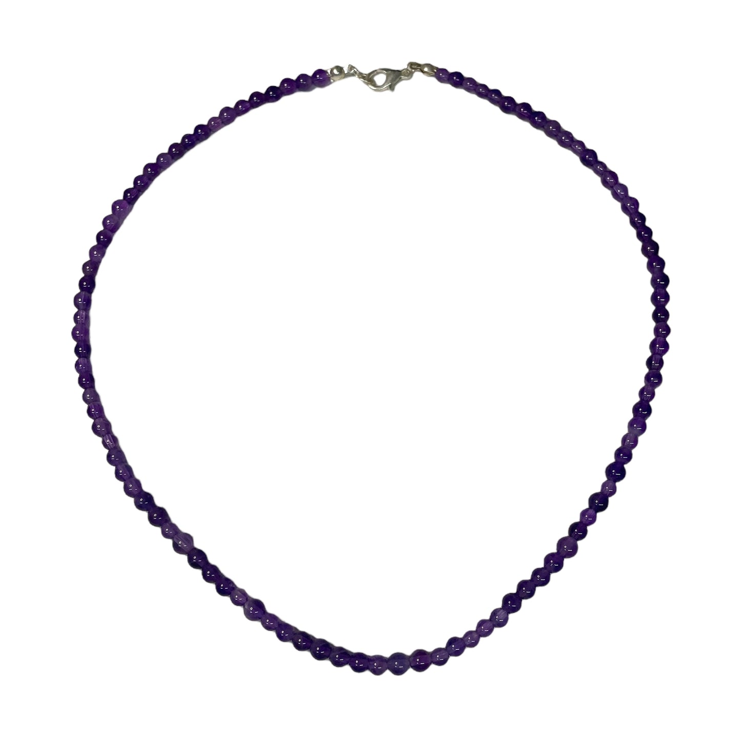 Amethyst 4mm Crystal Bead Necklace