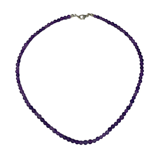 Amethyst 4mm Crystal Bead Necklace