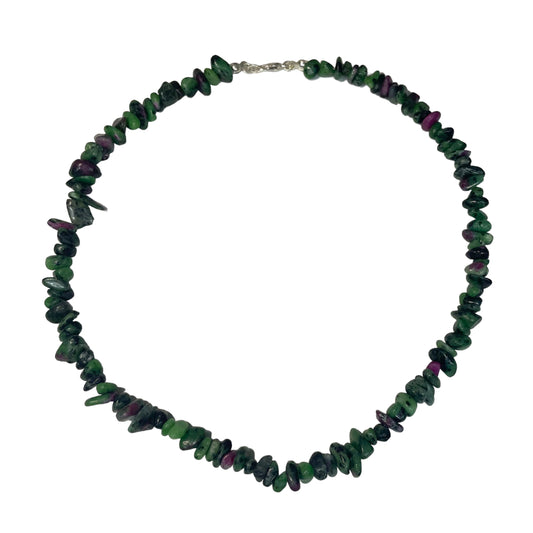 Ruby Zoisite Crystal Chip Necklace