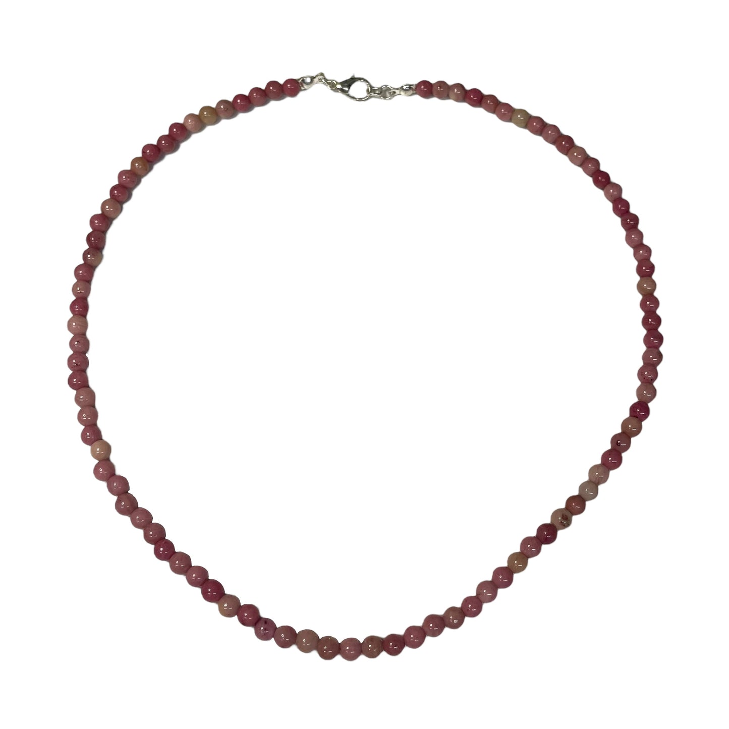 Rhodochrosite 4mm Crystal Bead Necklace