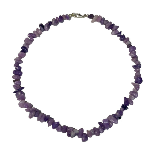 Lepidolite Crystal Chip Necklace