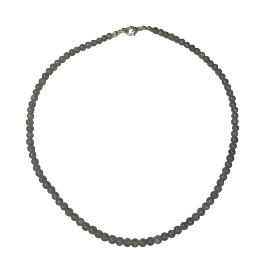 Labradorite 4mm Crystal Bead Necklace