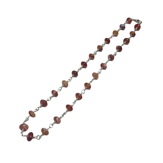 Carnelian Crystal Bead Looped Necklace