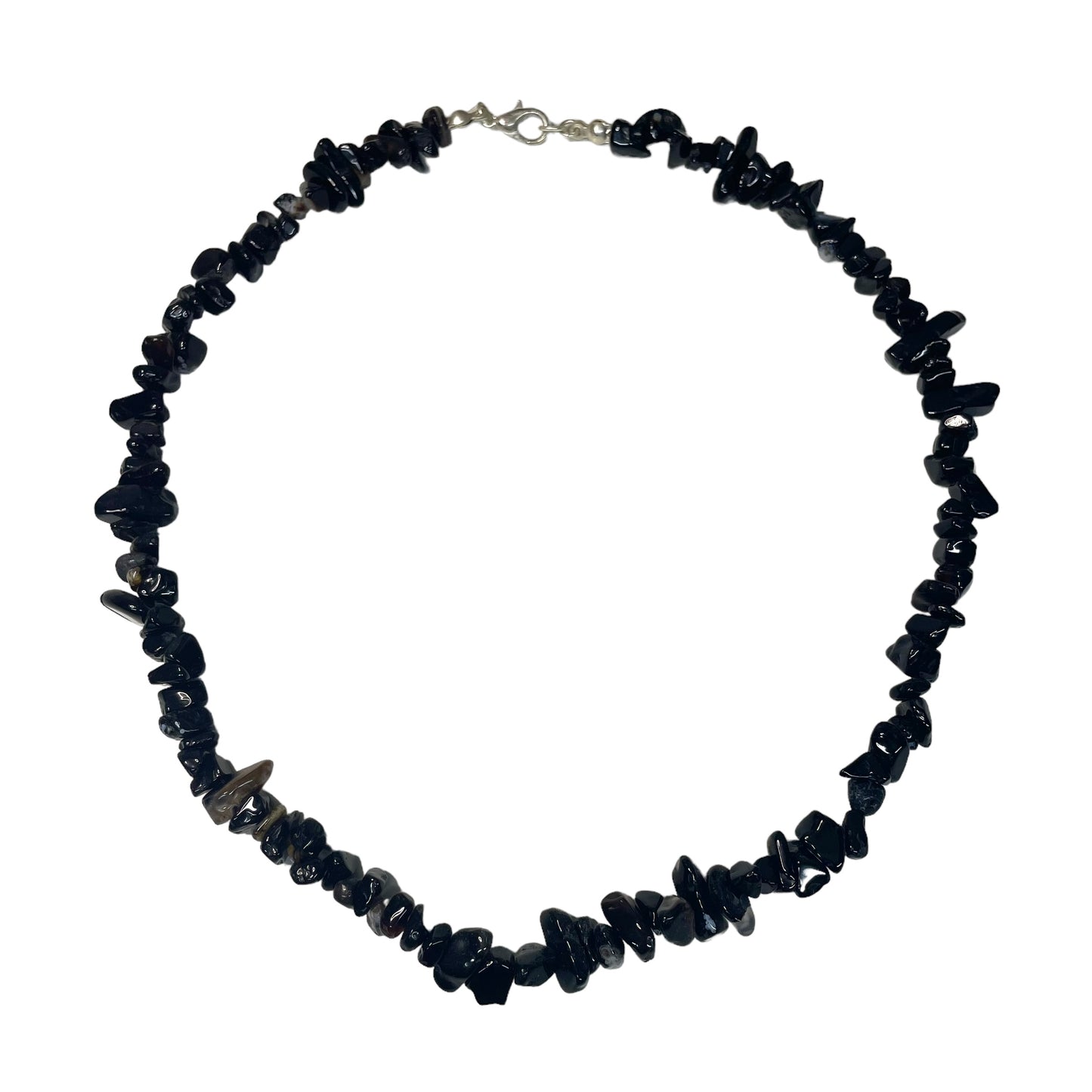 Black Agate Crystal Chip Necklace