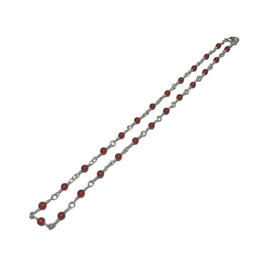 Carnelian 4mm Crystal Bead Looped Necklace (Limited Edition)