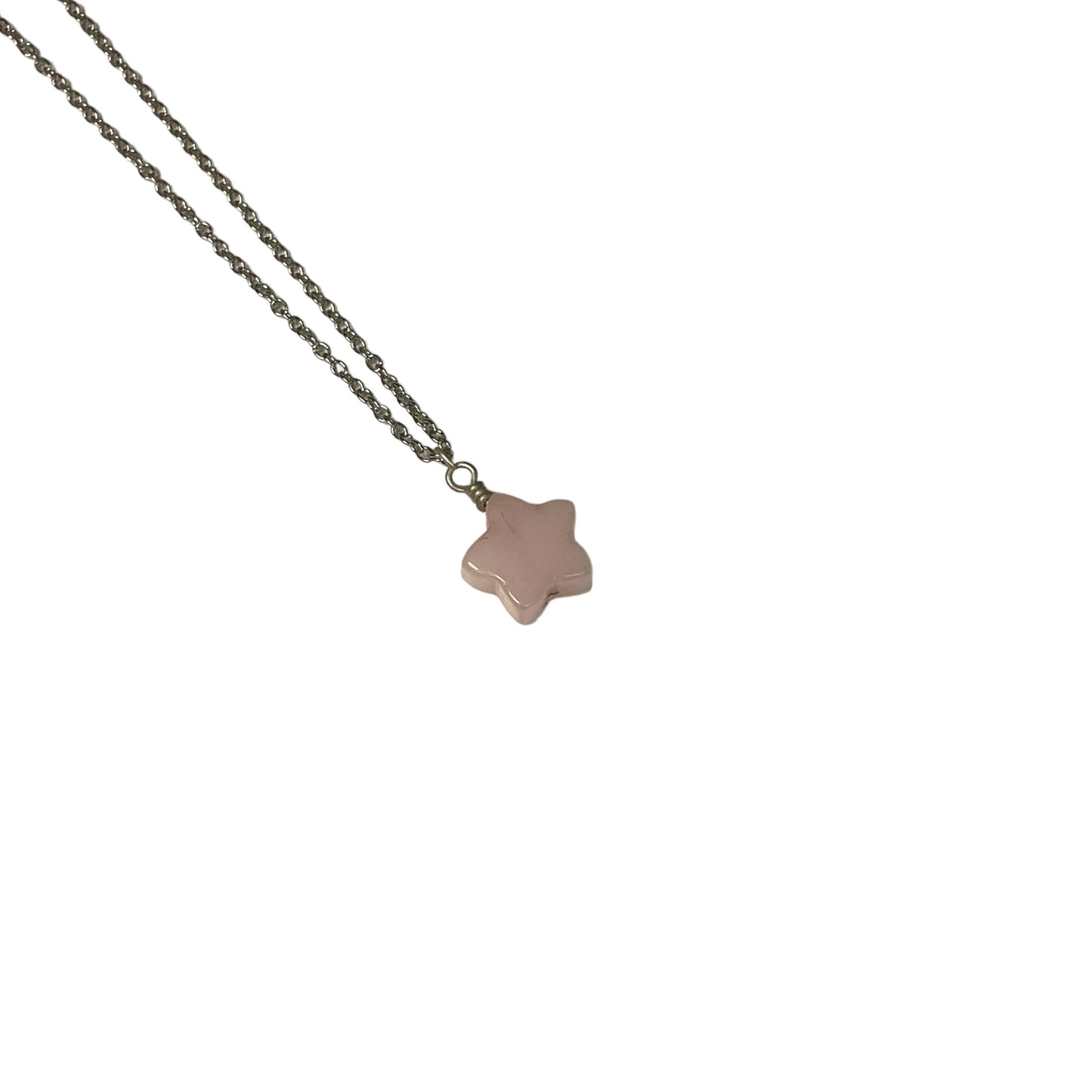 Rose Quartz Star Crystal On Chain Necklace