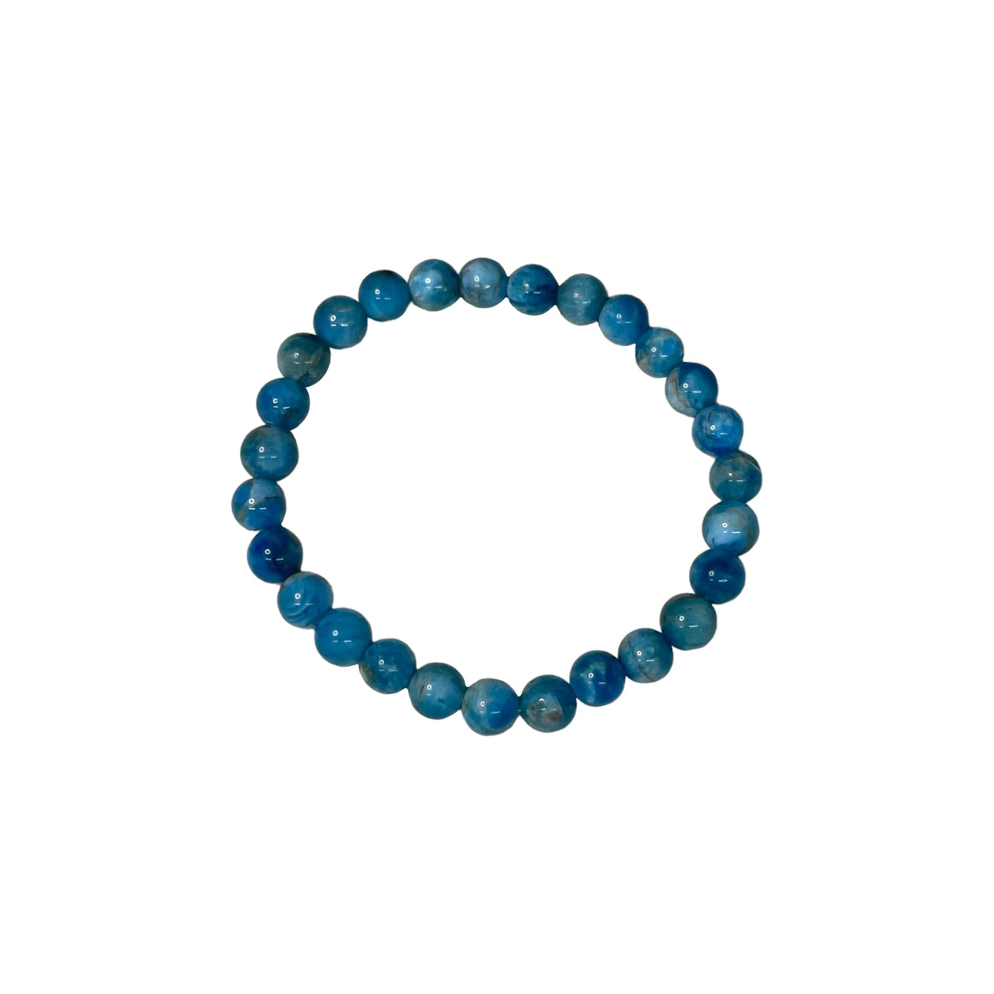 Blue Apatite 6mm Crystal Bead Bracelet