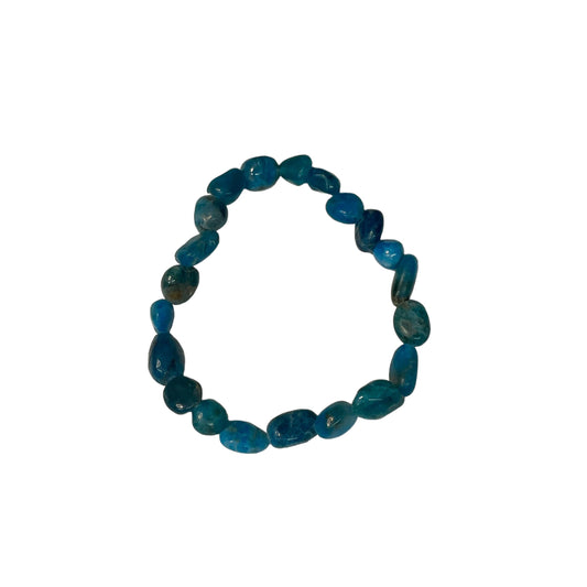 Blue Apatite Crystal Nugget Bracelet