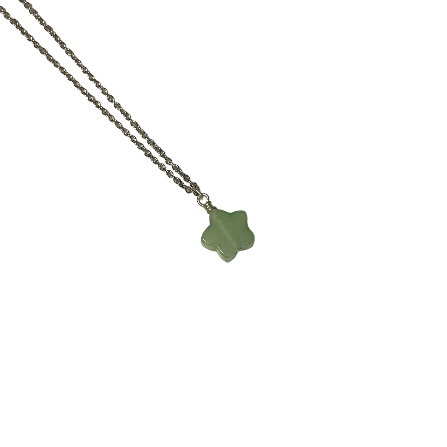 Green Aventurine Star Crystal On Chain Necklace