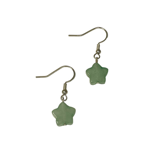 Green Aventurine Star Crystal Bead Earrings