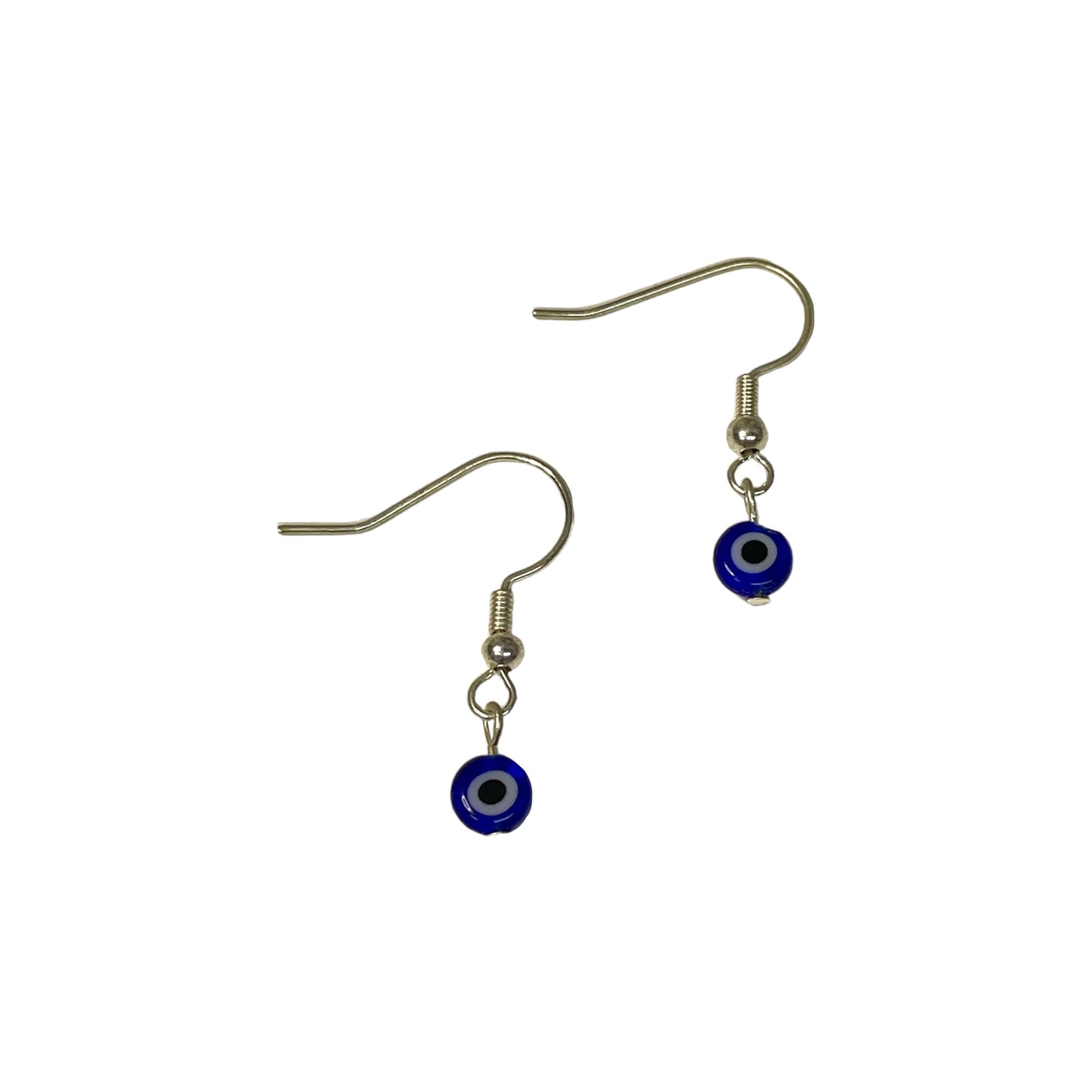 Dark Blue Evil Eye 6mm Bead Earrings