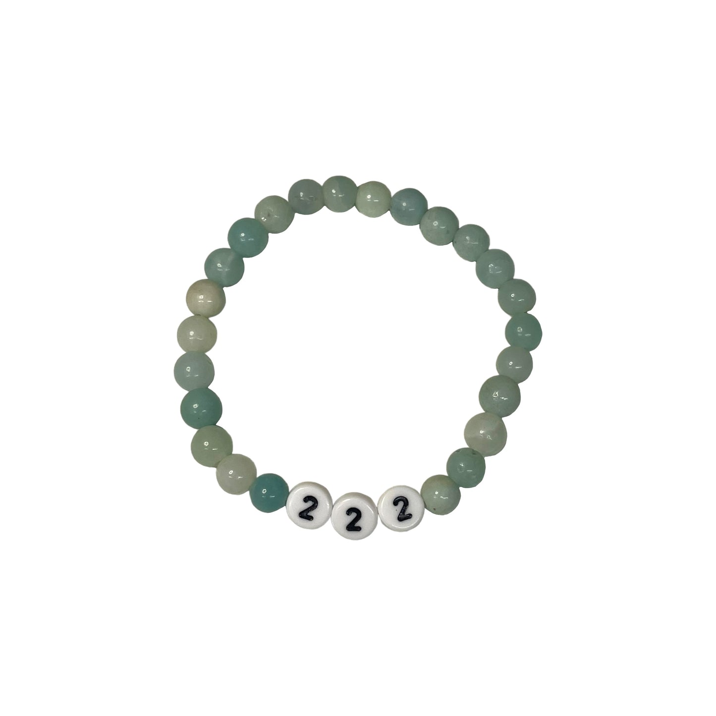 222 Angel Number Amazonite Crystal Bead Bracelet