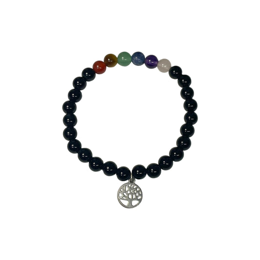 Tree Of Life Rainbow Crystal Bead Bracelet