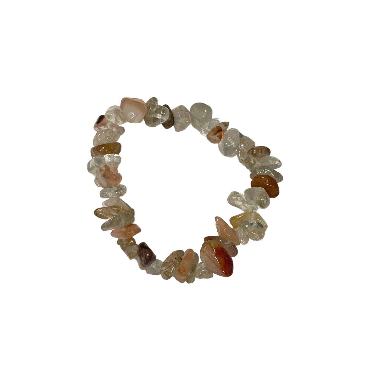 Red Hematoid Quartz Crystal Chip Bracelet