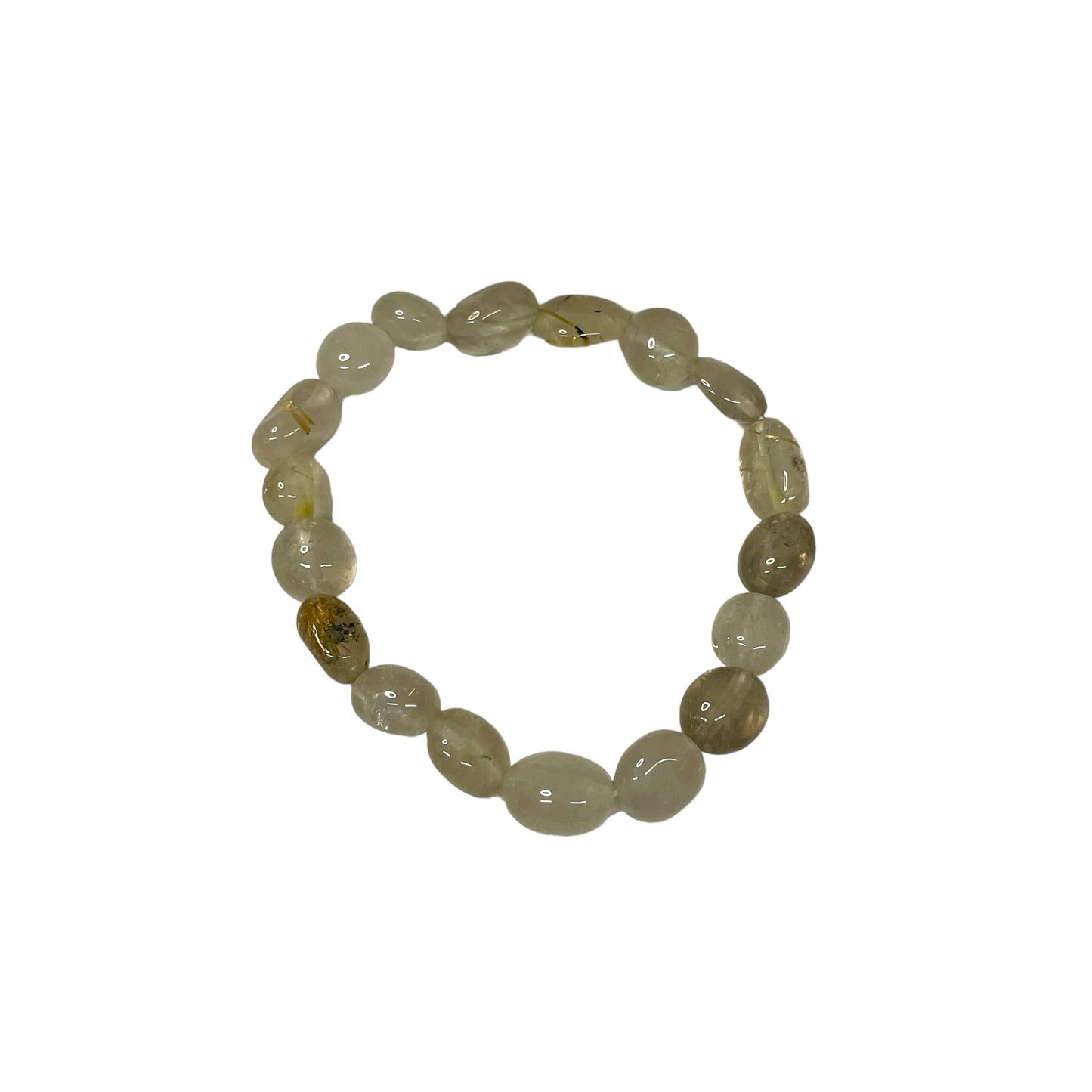 Golden Rutilated Quartz Crystal Nugget Bracelet