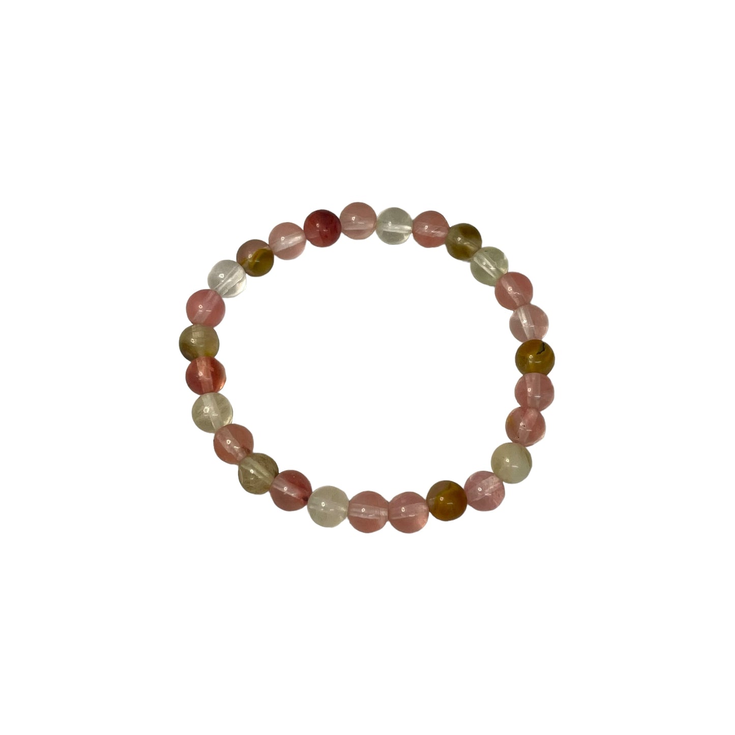 Tourmalinated Quartz 6mm Crystal Bead Bracelet