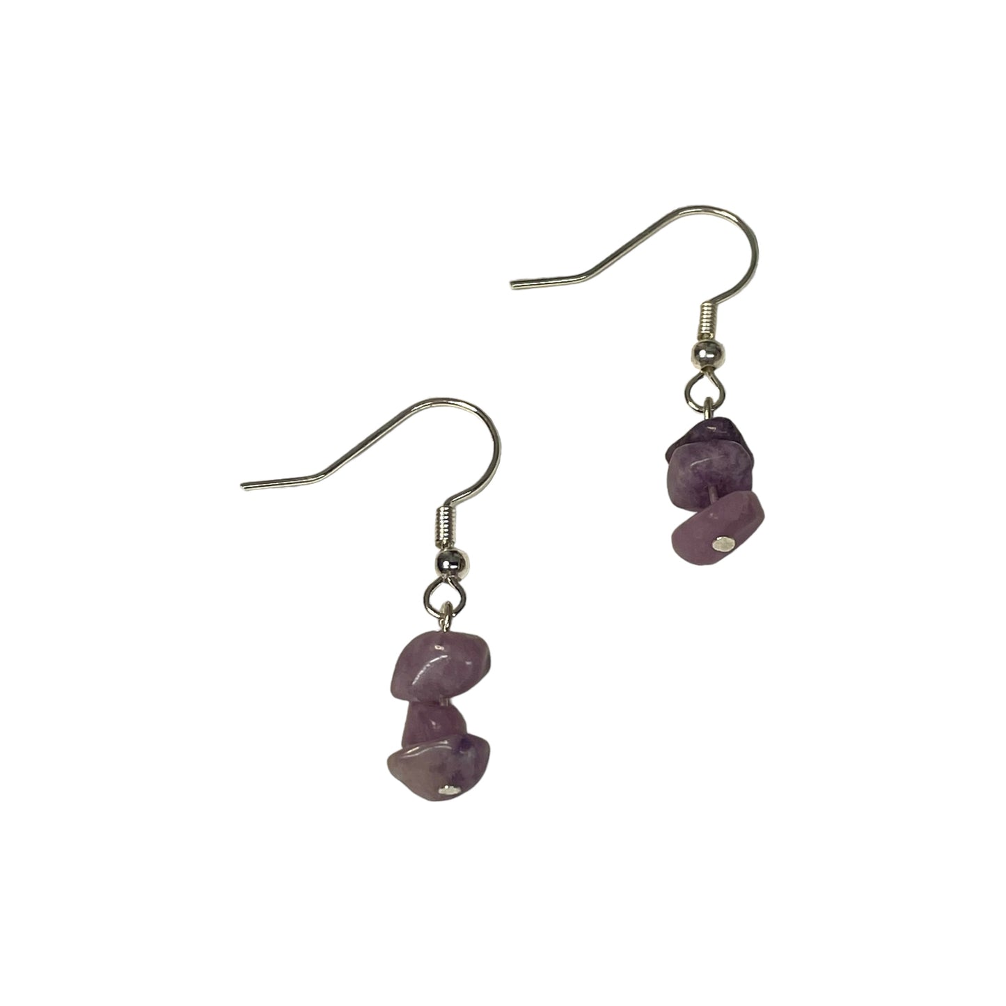 Lepidolite Stacked Crystal Chip Earrings