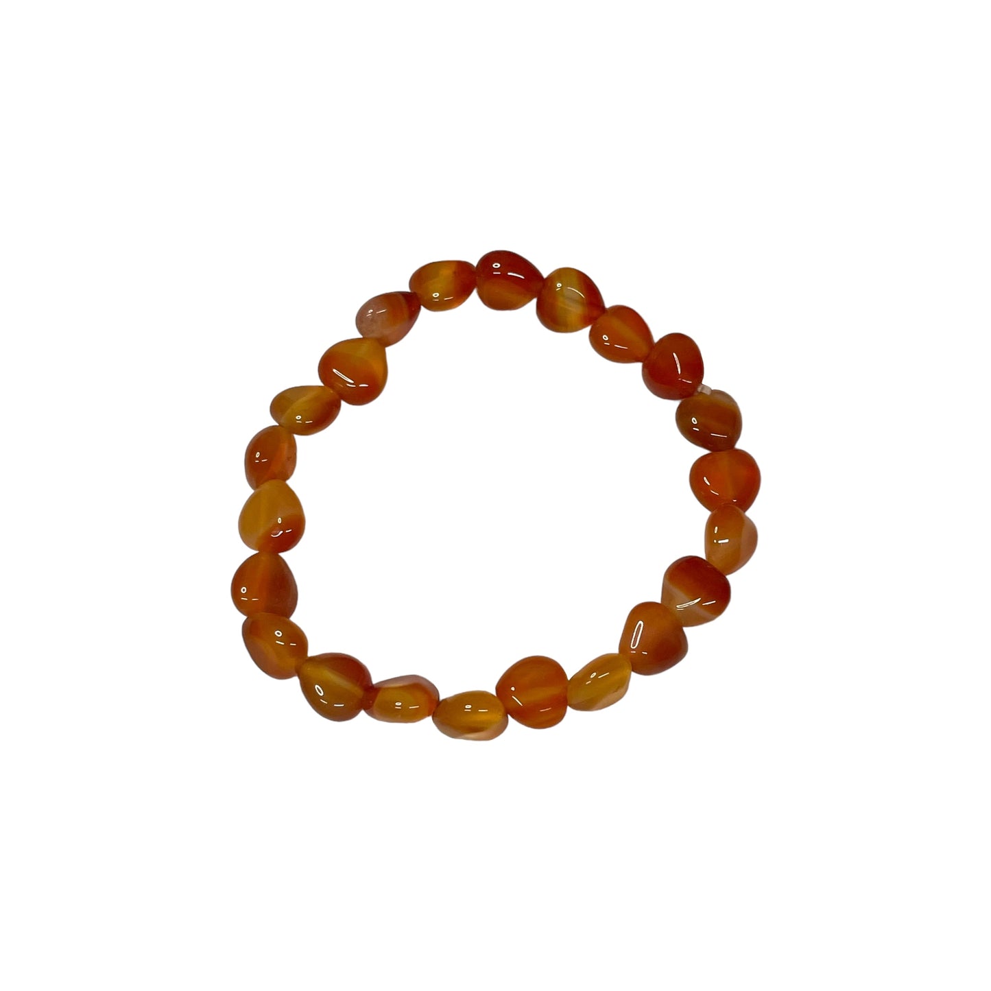 Carnelian Heart Crystal Bead Bracelet