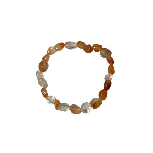 Orange Calcite Crystal Nugget Bracelet