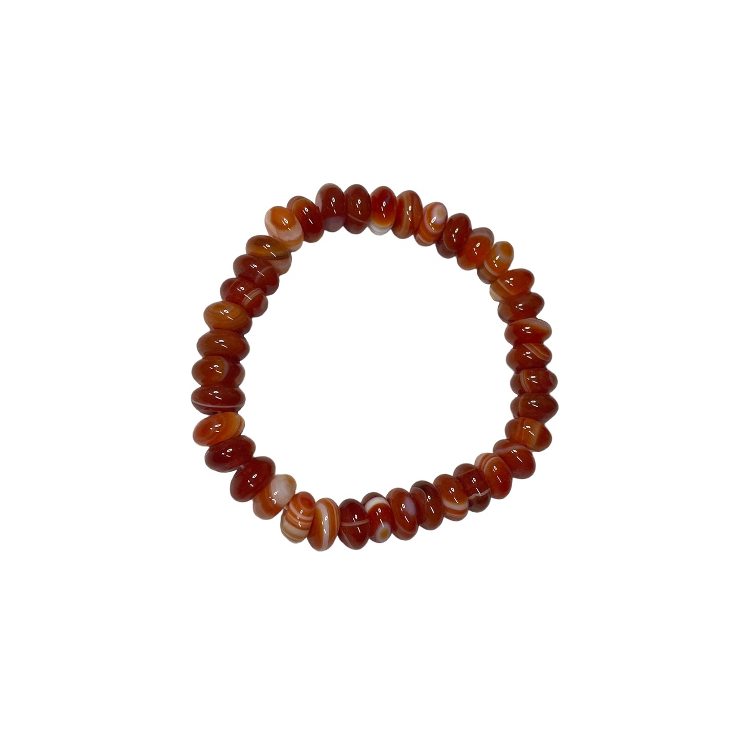 Carnelian Circular Crystal Bead Bracelet