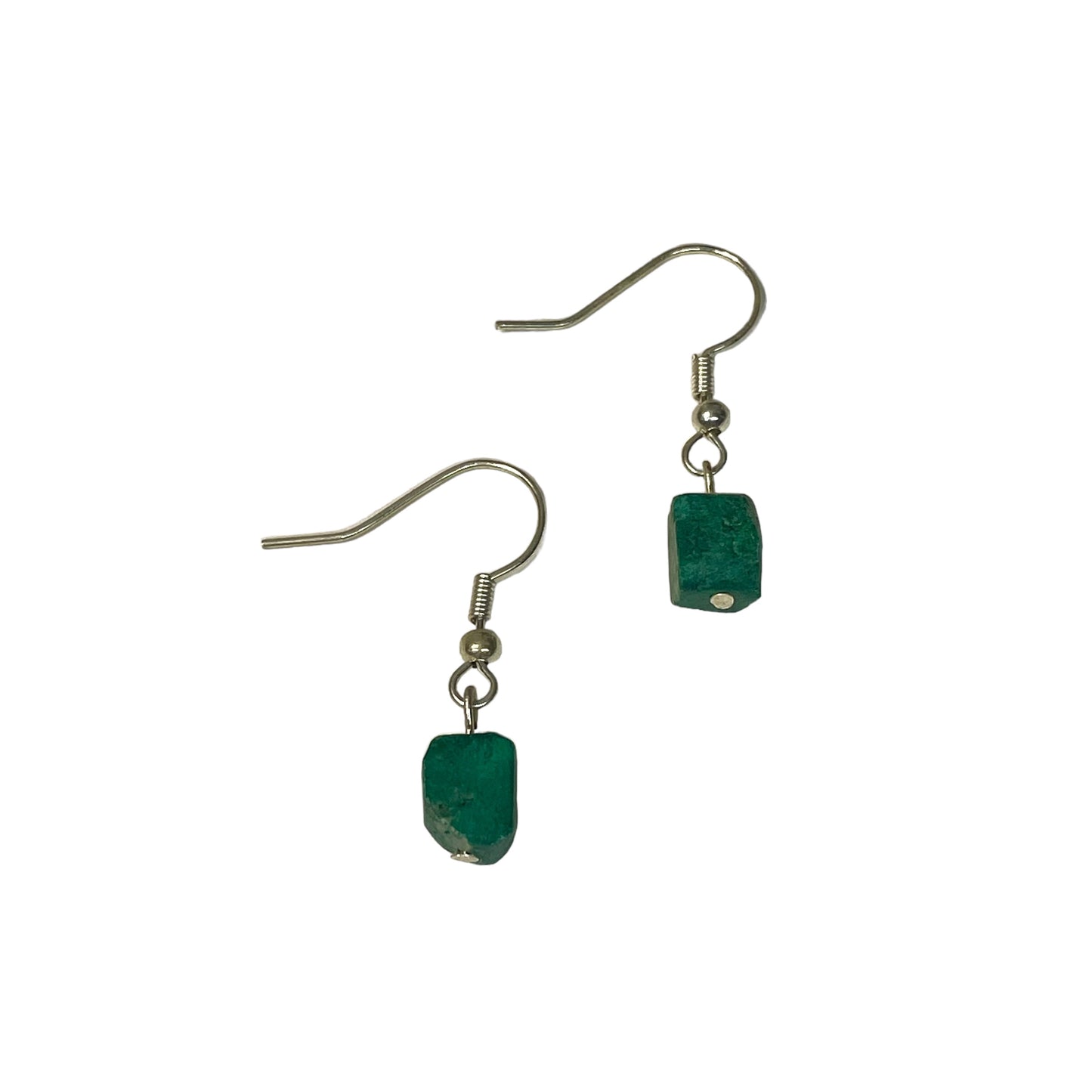 Malachite Raw Crystal Chunk Earrings