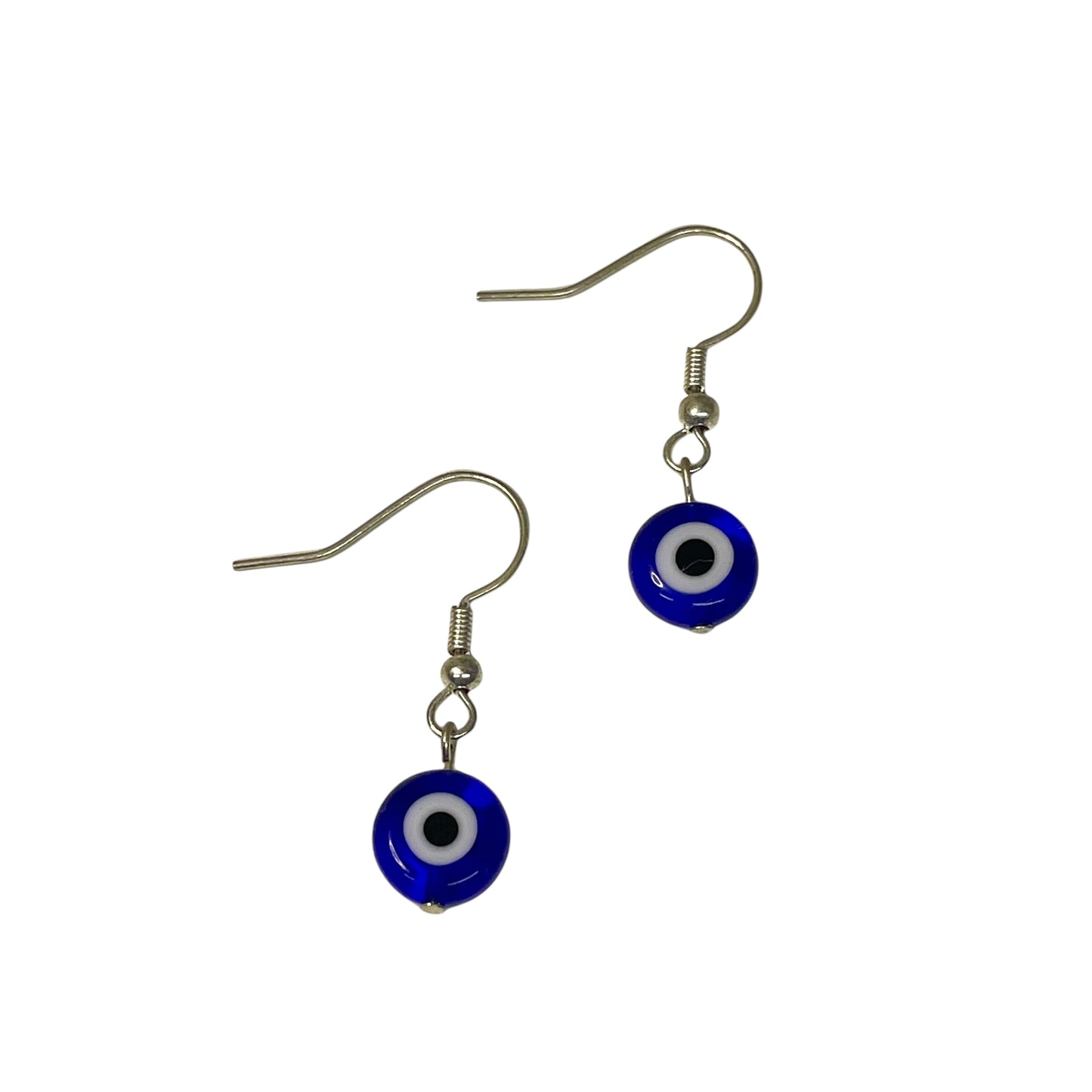 Dark Blue Evil Eye 10mm Bead Earrings