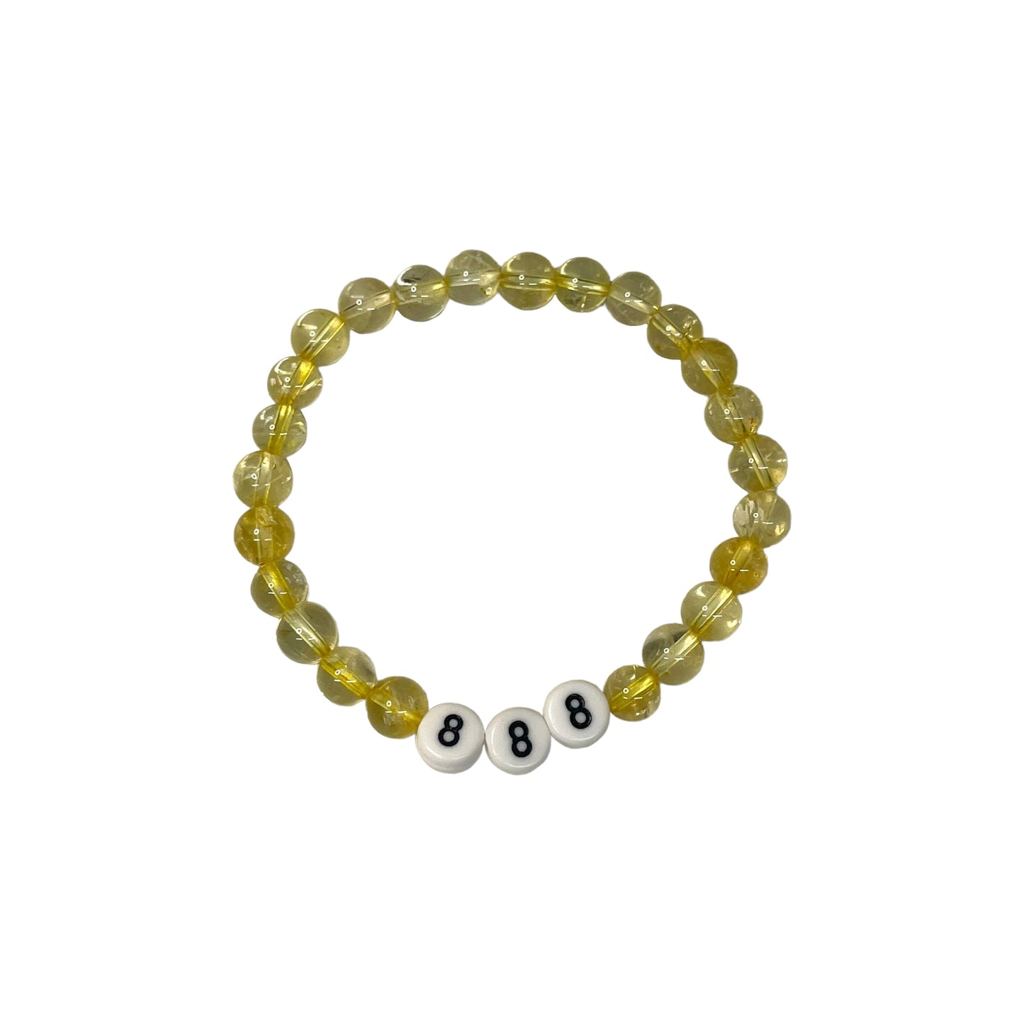 888 Angel Number Citrine Crystal Bead Bracelet