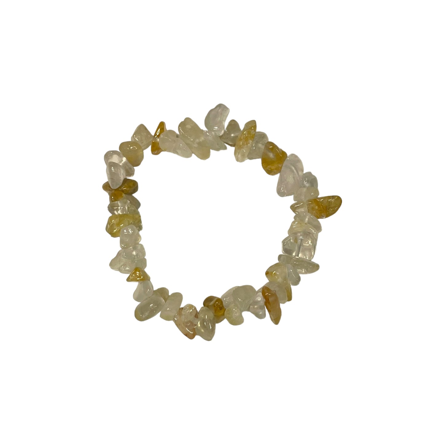 Yellow Hematoid Quartz Crystal Chip Bracelet