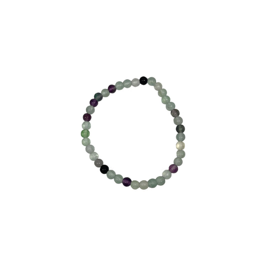 Fluorite 4mm Crystal Bead Bracelet