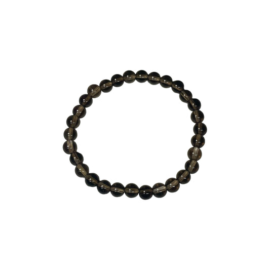 Smoky Quartz 6mm Crystal Bead Bracelet