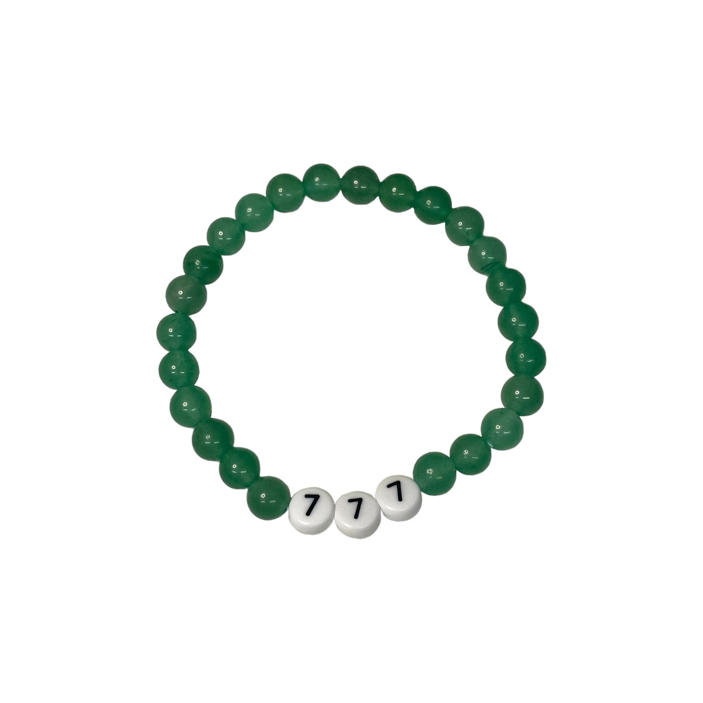 777 Angel Number Green Aventurine Crystal Bead Bracelet