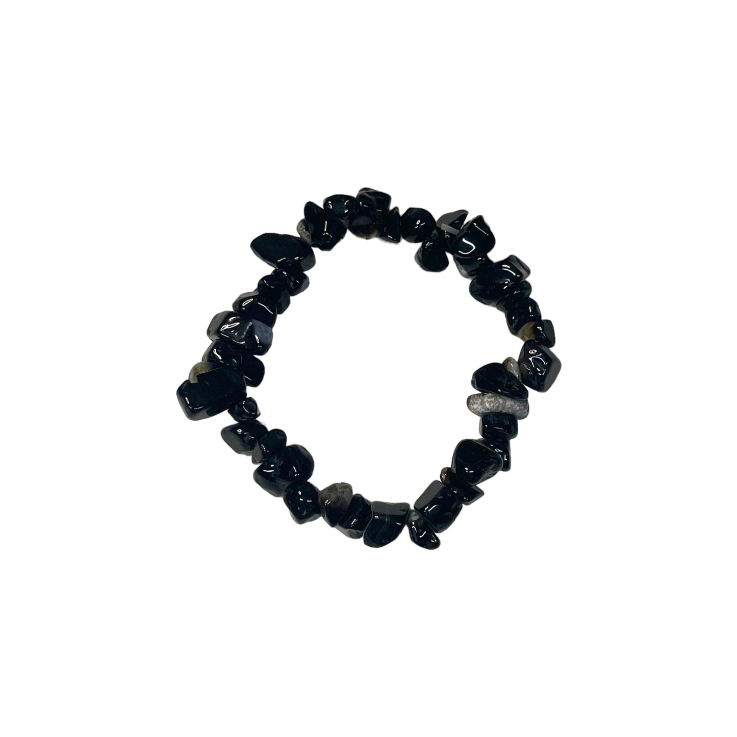 Black Agate Crystal Chip Bracelet