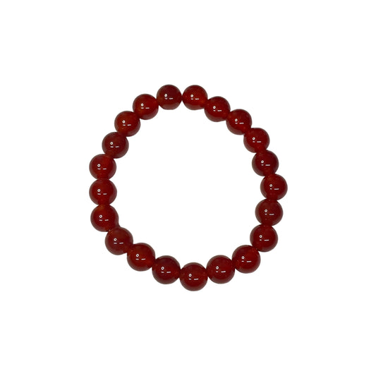 Carnelian 8mm Crystal Bead Bracelet