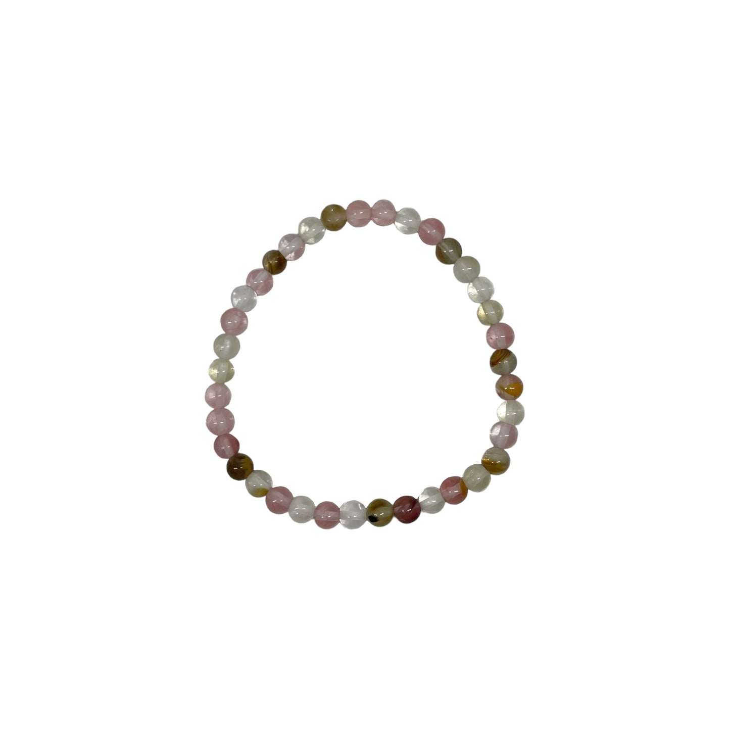 Tourmalinated Quartz 4mm Crystal Bead Bracelet