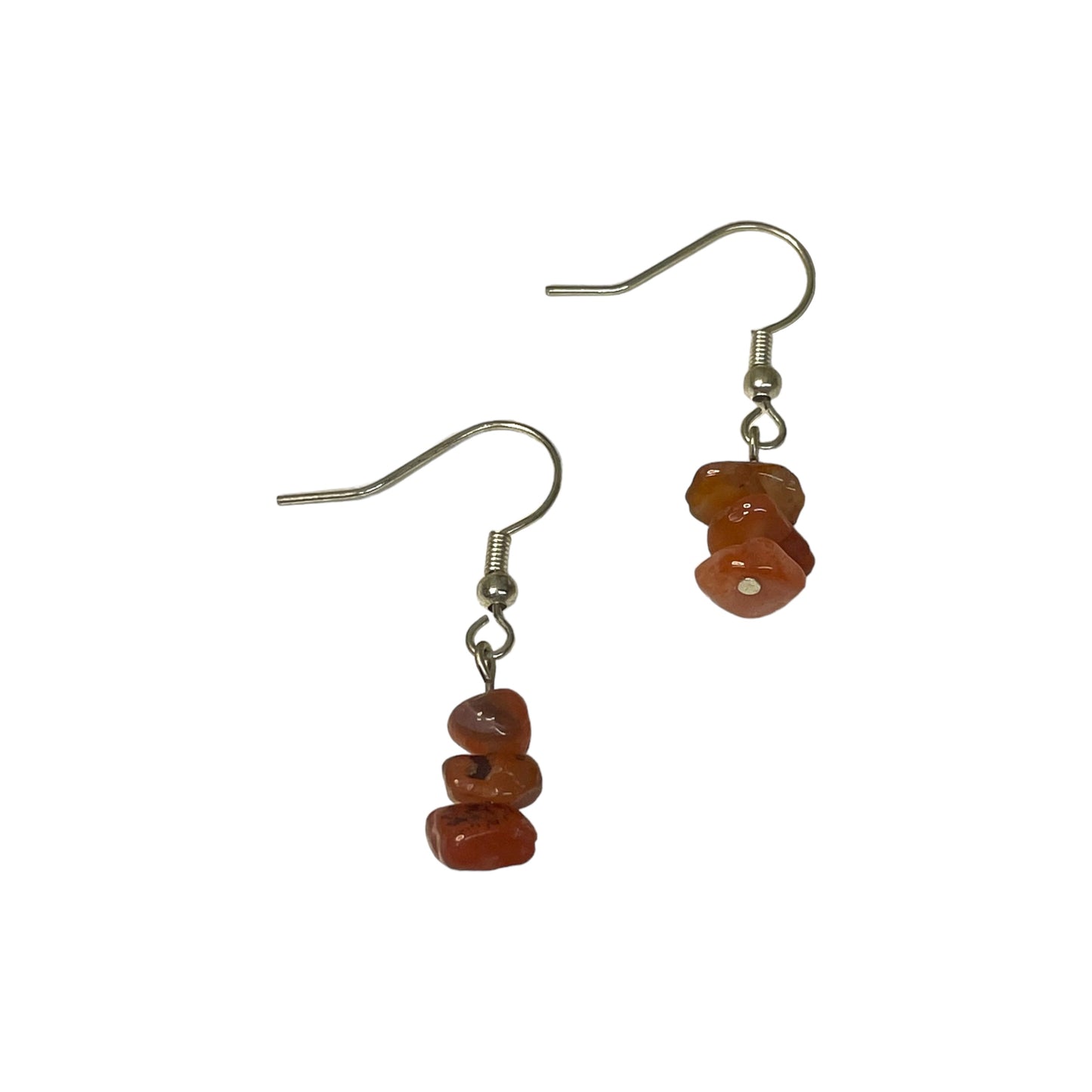 Carnelian Stacked Crystal Chip Earrings