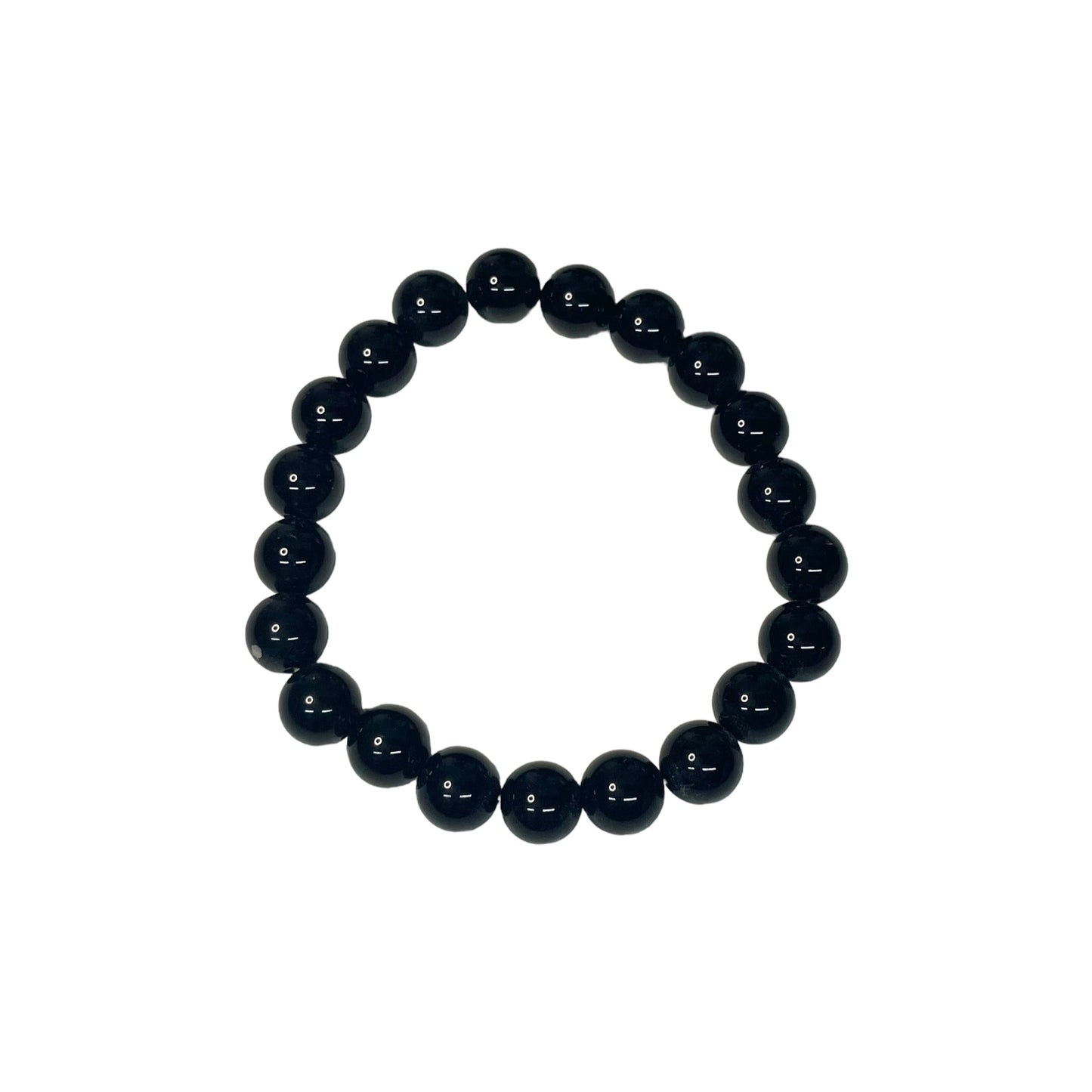 Black Agate 8mm Crystal Bead Bracelet