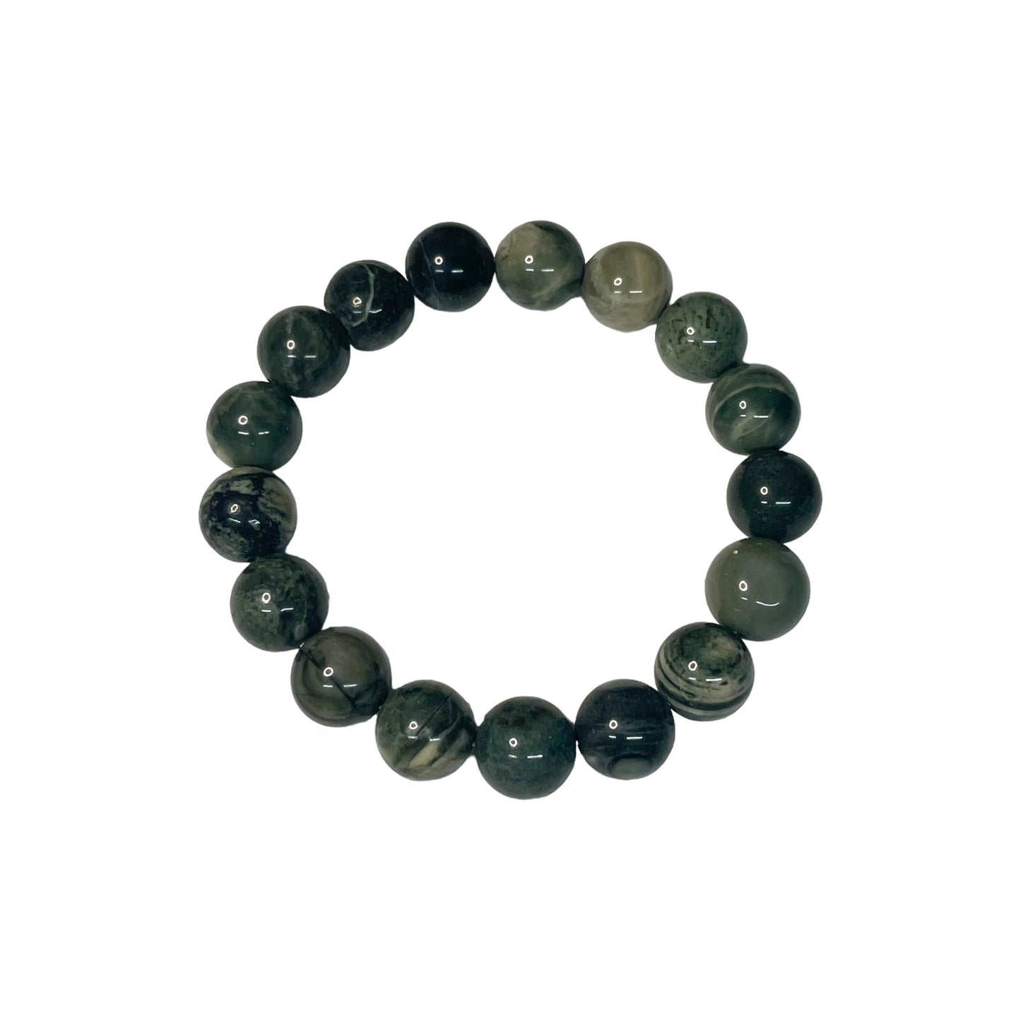 Green Serpeggiante 10mm Crystal Bead Bracelet