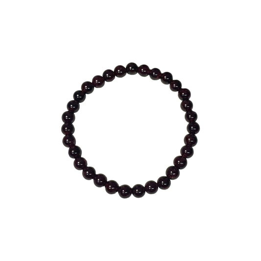 Garnet 6mm Crystal Bead Bracelet