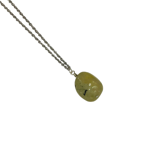 Prehnite Crystal Chunk On Chain Necklace (1)