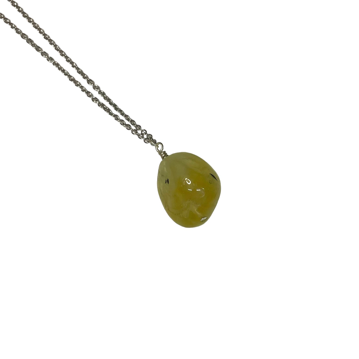 Prehnite Crystal Chunk Chain Necklace (2)