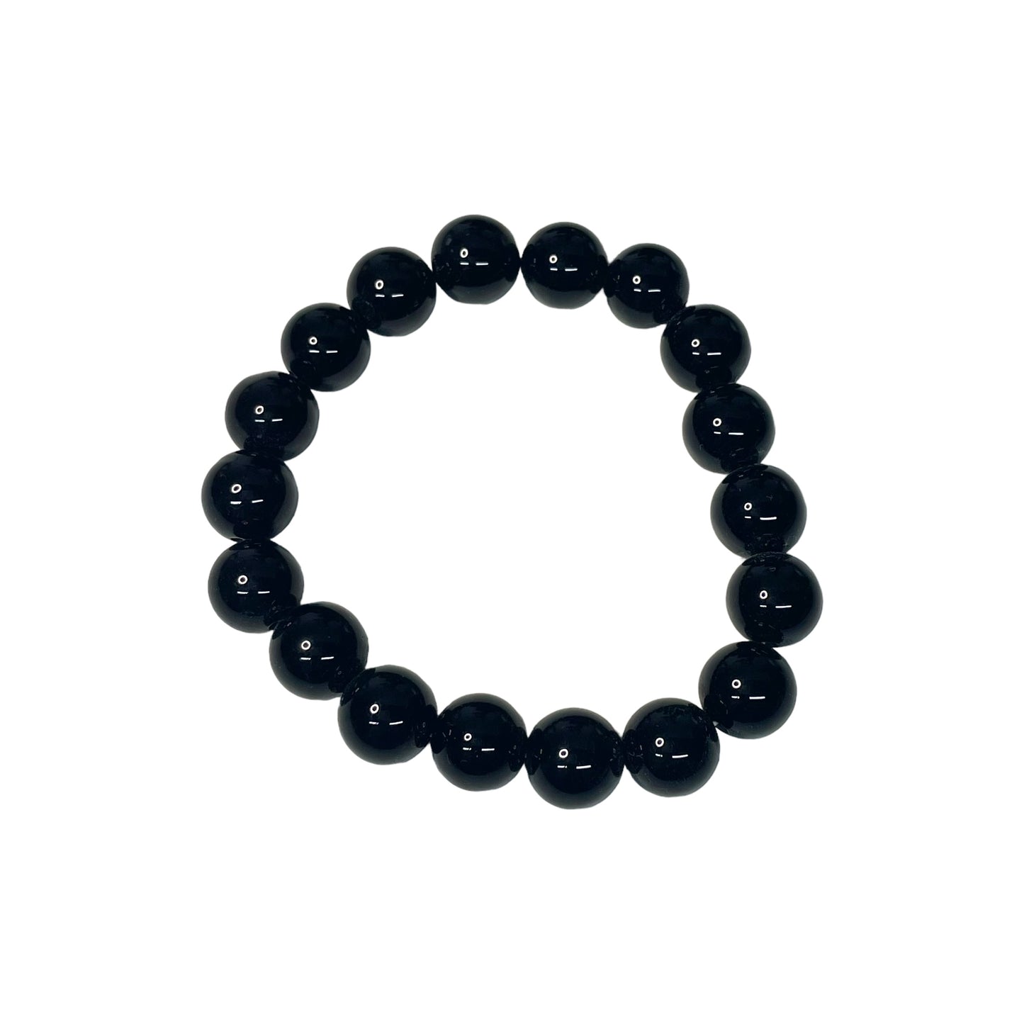 Black Agate 10mm Crystal Bead Bracelet