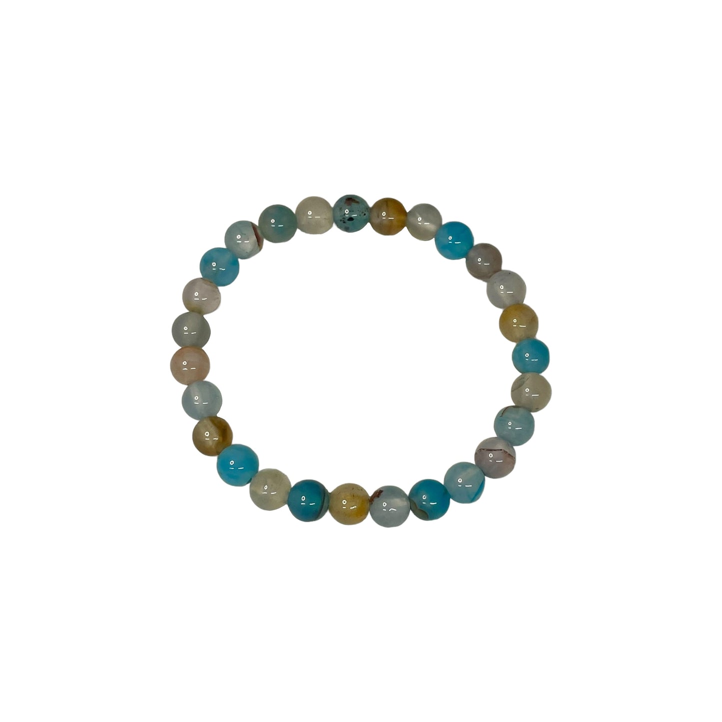 Multicolour Agate 6mm Crystal Bead Bracelet