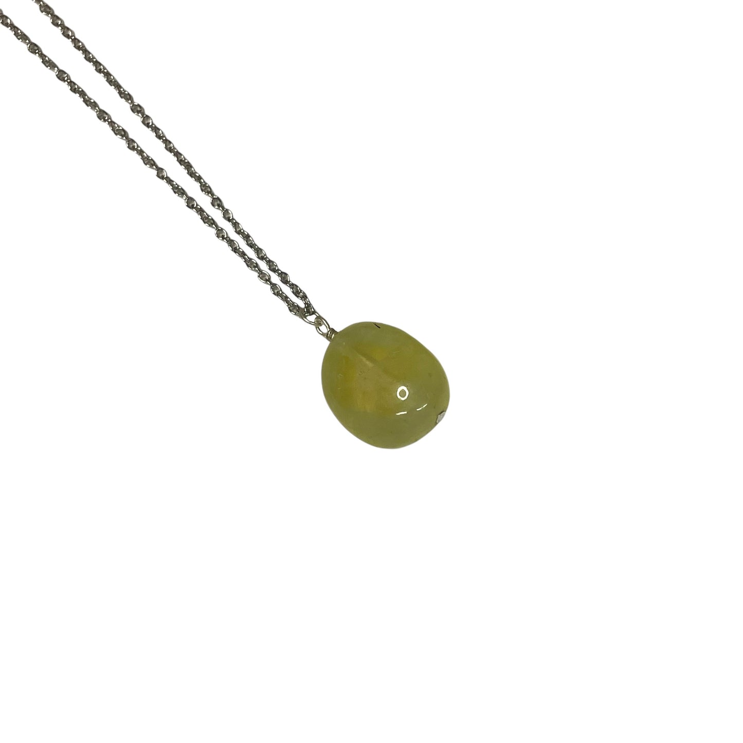 Prehnite Crystal Chunk Chain Necklace (3)