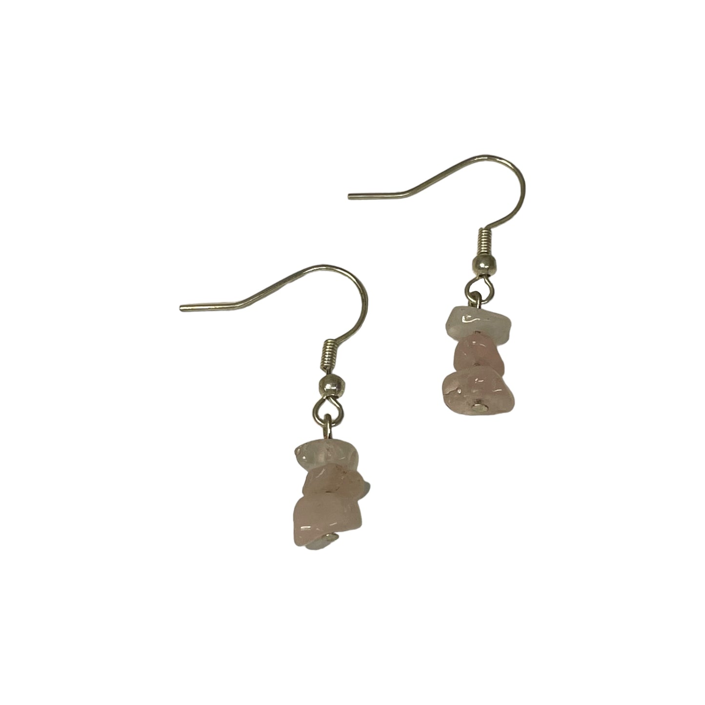 Rose Quartz Stacked Crystal Chip Earrings