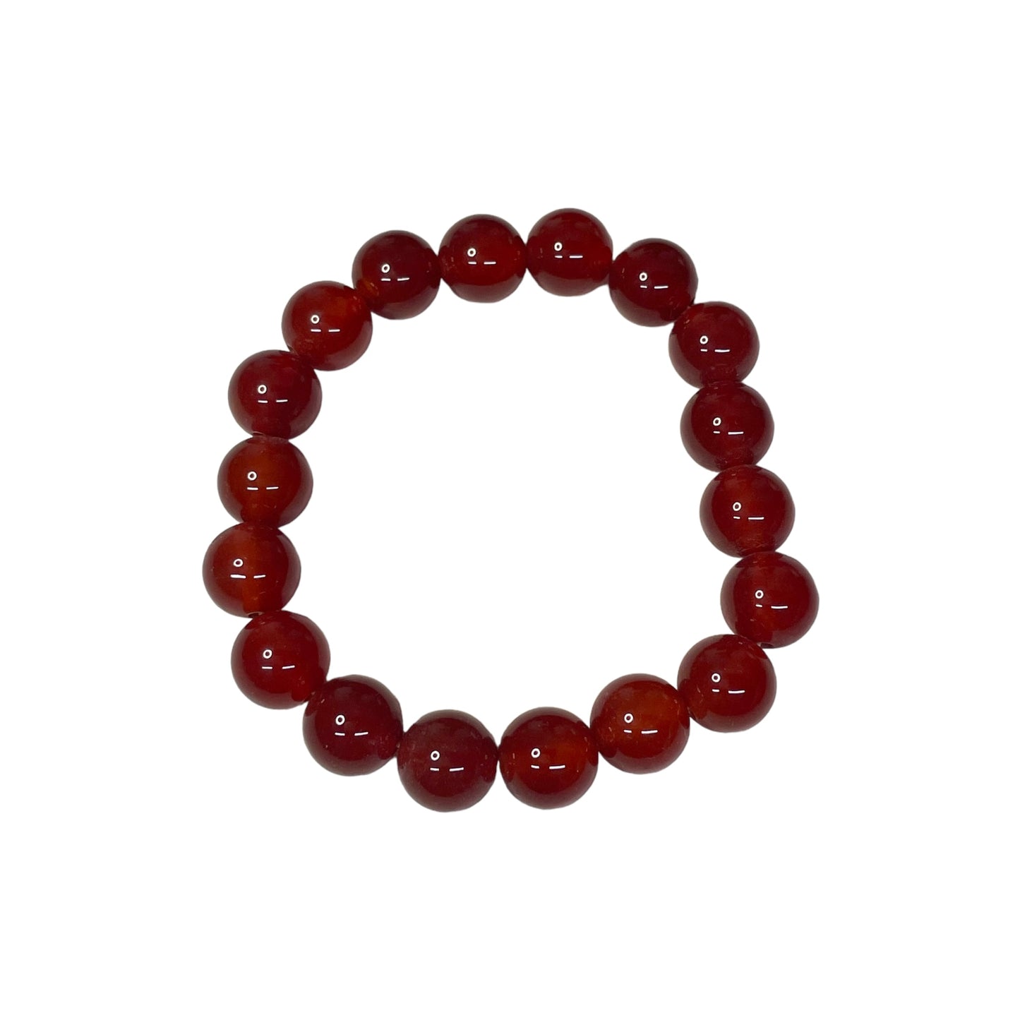 Carnelian 10mm Crystal Bead Bracelet